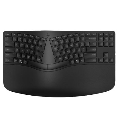 מקלדת אלחוטית בלוטות' ארגונומית שחורה עברית-אנגלית אייץ'.פי HP 965 Ergonomic Wireless Keyboard 7E756AA Hebrew-English